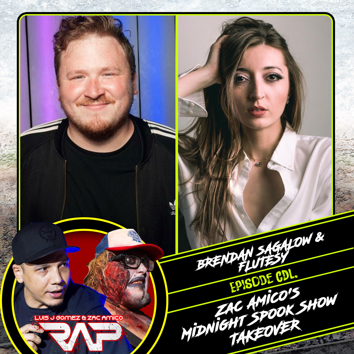 0450. Zac's Amico's Midnight Spook Show Takeover (Brendan Sagalow & Flutesy) episode artwork