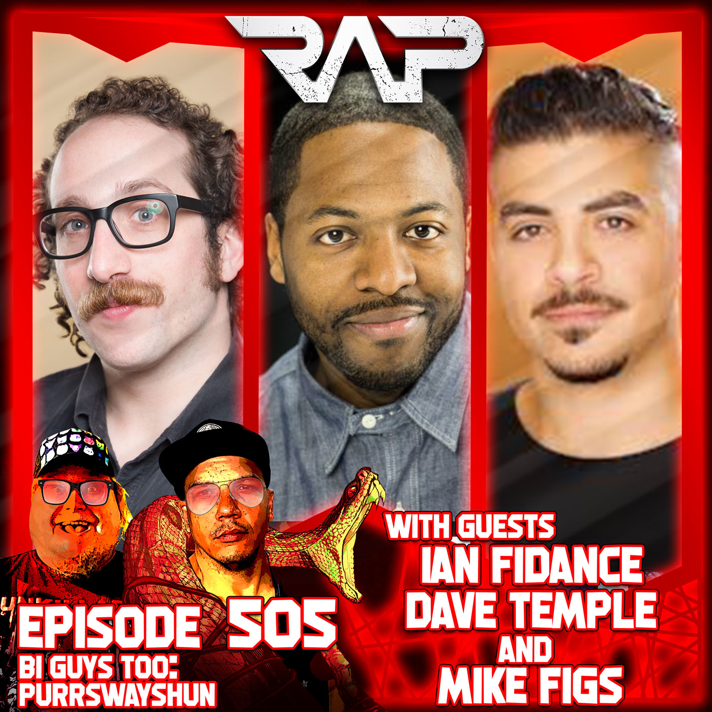 0505. Bi Guys Too: Purrswayshun (Ian Fidance, Dave Temple & Mike Figs) episode artwork